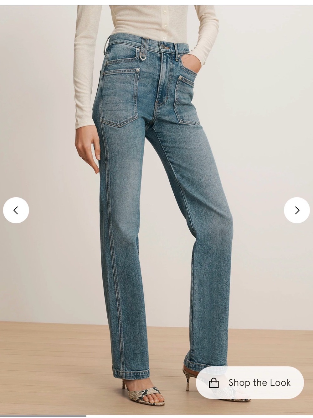 Classic Dylan high rise Straight-Leg Women's Jeans in Medium Blue